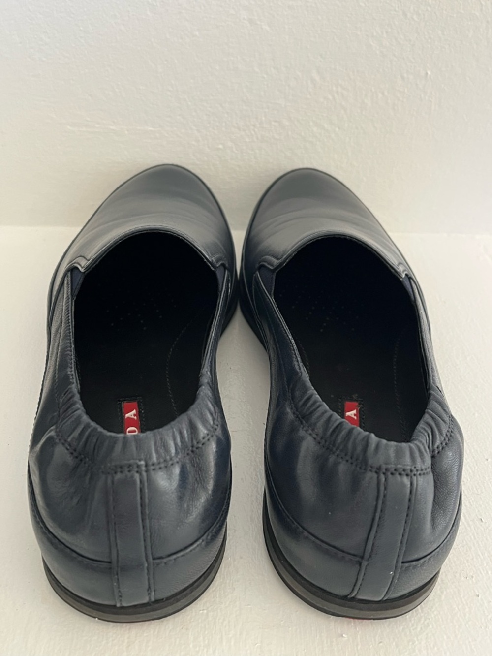 Prada Blue Leather Slip-On Driving Loafers - Picture 3 of 6